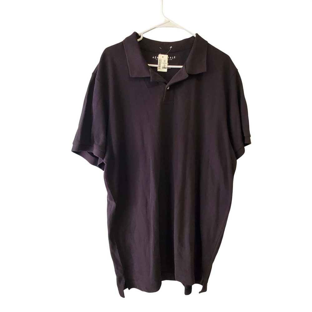 Aeropostale Mens 2XL Dark Purple Cotton Pique Short Sleeve Polo Shirt RN121726